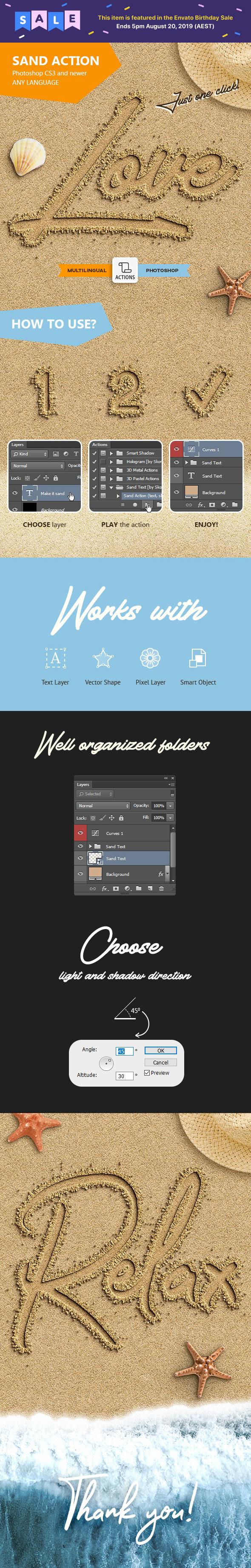 夏日沙滩文字效果PS动作 Sand Text Photoshop Action插图1 夏日沙滩文字效果PS动作 Sand Text Photoshop Action插图1