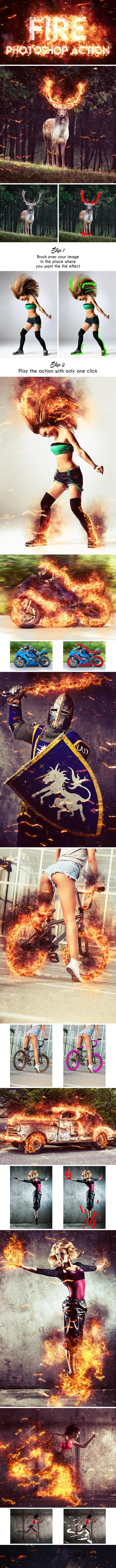 火焰效果PS动作 Fire Photoshop Action插图1 火焰效果PS动作 Fire Photoshop Action插图1