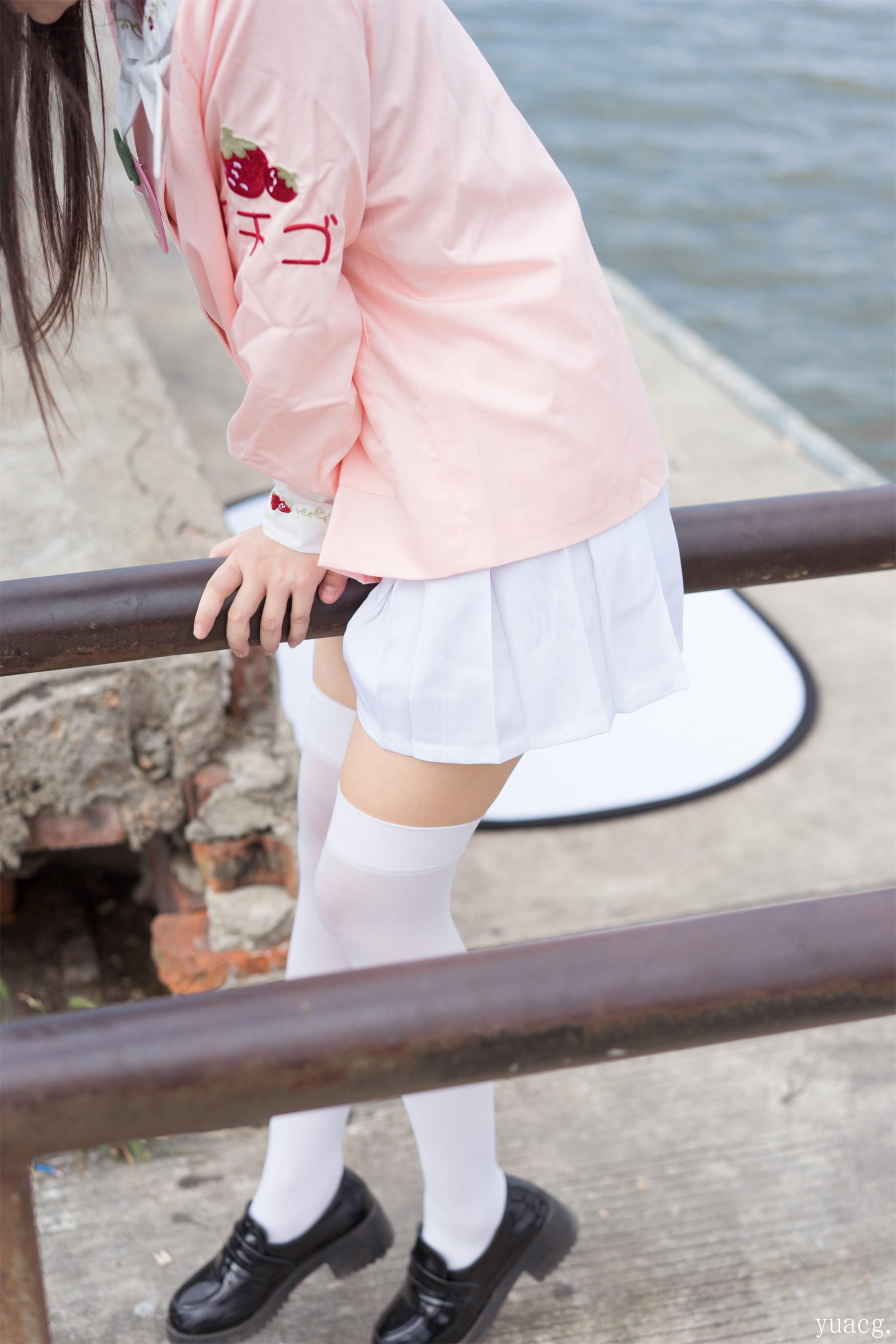 [喵写真]VOL.010过膝白丝草莓水手服